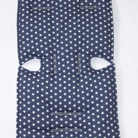 Seat liner for  "MacLaren" ,Cotton fabric “stars  on a dark grey ”