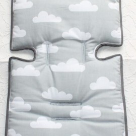 Seat liner for  "MacLaren" ,clouds print on a gray