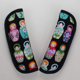 Stroller harness shoulder pads, Russian doll print