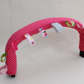Bumper bar cover with tags ,dots print on a pink
