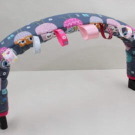 Bumper bar cover with tags ,owls print on a gray