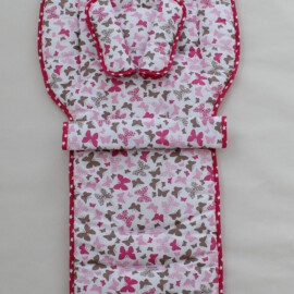 Set for  "Emmaljunga", butterflies print on a white