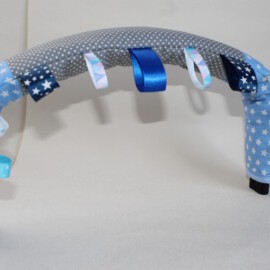 Bumper bar cover with tags ,dots and stars blue/gray