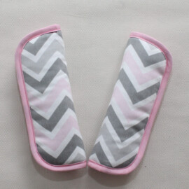 Shoulder pads,chevron zigzag print white/gray/pink