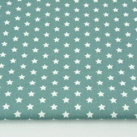 Cotton Fabric Stars on a petrol  background,