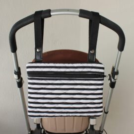 Stroller bag ,Stripes black/white  10 mm