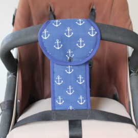 Crotch strap for stroller, anchors on a navy background print