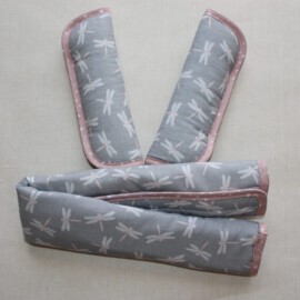 Bumper bar cover & shoulder pads ,dragonflies on a gray