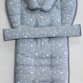 Set for  "Emmaljunga", Stars print on a gray
