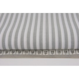 Cotton Fabric"Stripes Gray /White 5mm"