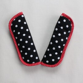 Stroller harness shoulder pads , dots on a black