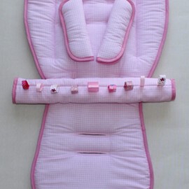 Set for  "Valco Baby  " ,gingham check pink/white