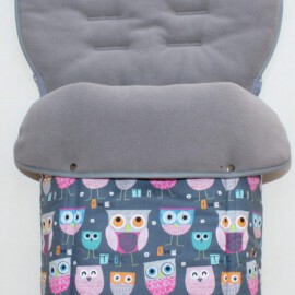 Buggy footmuff for "Quinny " , owls print gray