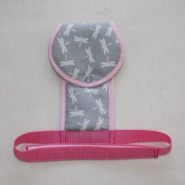 Crotch strap for stroller, dragonflies on a gray”
