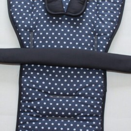 Set for  "Emmaljunga", Stars print on a dark gray /black
