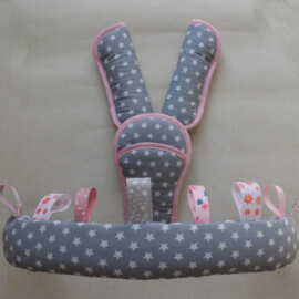 Bumper bar cover ,shoulder pads and crotch cover, stars print on a gray