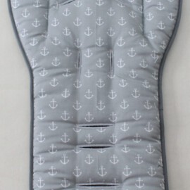 Seat liner for  "Emmaljunga", Anchors print gray/blue