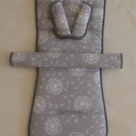 Set for  "TFK" , Dandelion print on a gray