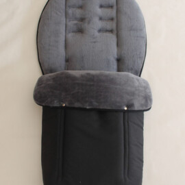 Waterproof Footmuff for "Joie " ,waterproof softshell fabric black/ Fleece gray