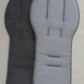 Two sets for double strollers ,gingham check gray