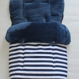 Buggy footmuff for "ABC Design" , stripes print on a blue