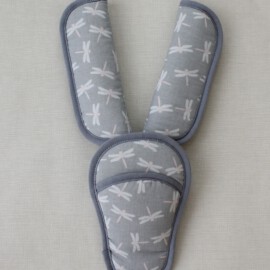 Shoulder pads & crotch cover, dragonflies on a gray