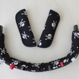 Bumper bar cover & shoulder pads , Little Skulls Black