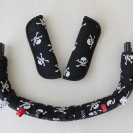 Bumper bar cover & shoulder pads , Little Skulls Black