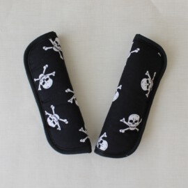 Stroller harness shoulder pads,Little Skulls Black