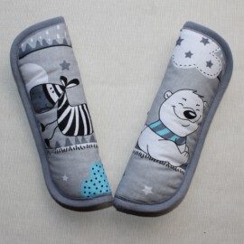 Stroller harness shoulder pads,animals on a gray background,