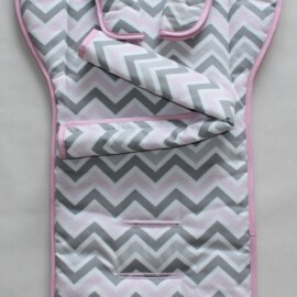 Set for  "Emmaljunga" , ZigZag print  gray /white/pink