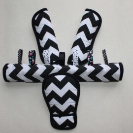 Bumper bar cover ,shoulder pads and crotch cover, Chevron Black- White