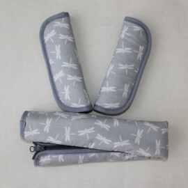 Bumper bar cover & shoulder pads , dragonflies on a gray