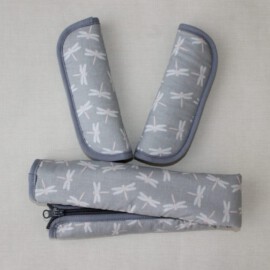 Bumper bar cover & shoulder pads , dragonflies on a gray
