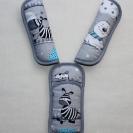 Shoulder pads & crotch cover, animals on a gray background