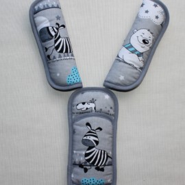 Shoulder pads & crotch cover, animals on a gray background