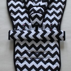 Stroller set for "Quinny ", Chevron Black- White