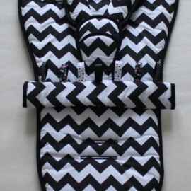 Stroller set for "Quinny ", Chevron Black- White