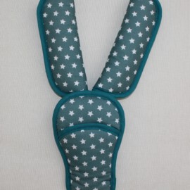 Shoulder pads & crotch cover, stars print on a petrol