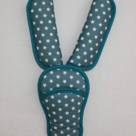Shoulder pads & crotch cover, stars print on a petrol