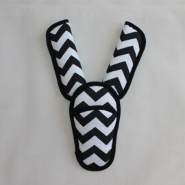 Shoulder pads & crotch cover, “Chevron Black- White”