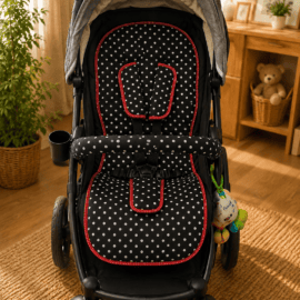 Set for "Joie" ,Dots print on a black