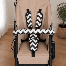 Bumper bar cover ,shoulder pads and crotch cover, Chevron Black- White