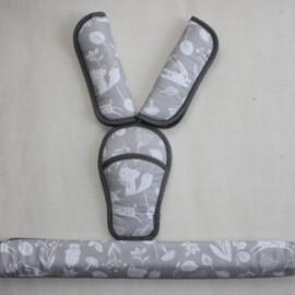 Bumper bar cover ,shoulder pads and crotch cover, forest animals on a gray