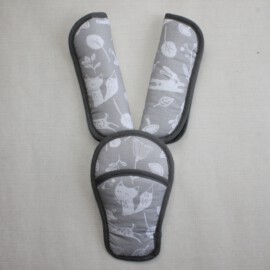 Shoulder pads & crotch cover, forest animals on a gray