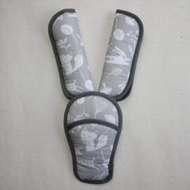 Shoulder pads & crotch cover, forest animals on a gray