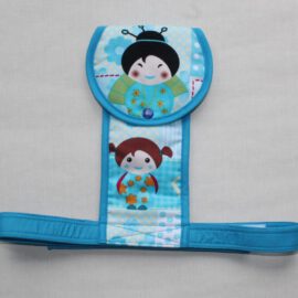 Crotch strap for stroller, Japanese Dolls Blue