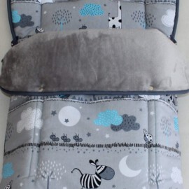 Buggy footmuff for "Britax " , Animals on a gray