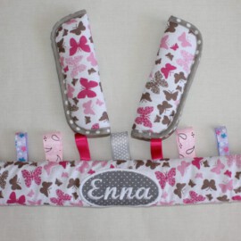 Bumper bar cover & shoulder pads, Butterflies,  print , Personalized !With name!