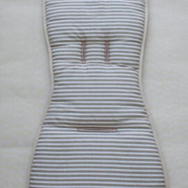 Seat liner for  "Babyzen YoYo" , Stripes print beige/white